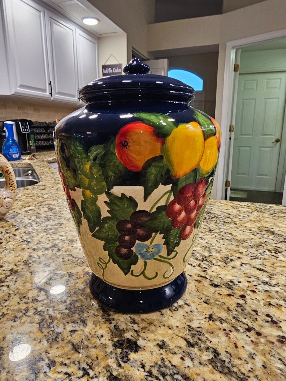 Hand Painted By Nonni Vintage Ceramic Cookie Jar
